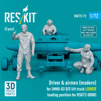 Driver & Airmen (Modern) (3pcs) (MHU-83 D/E Lift Truck LOWER Loading Position For RSK72-0008) (3D Printed)