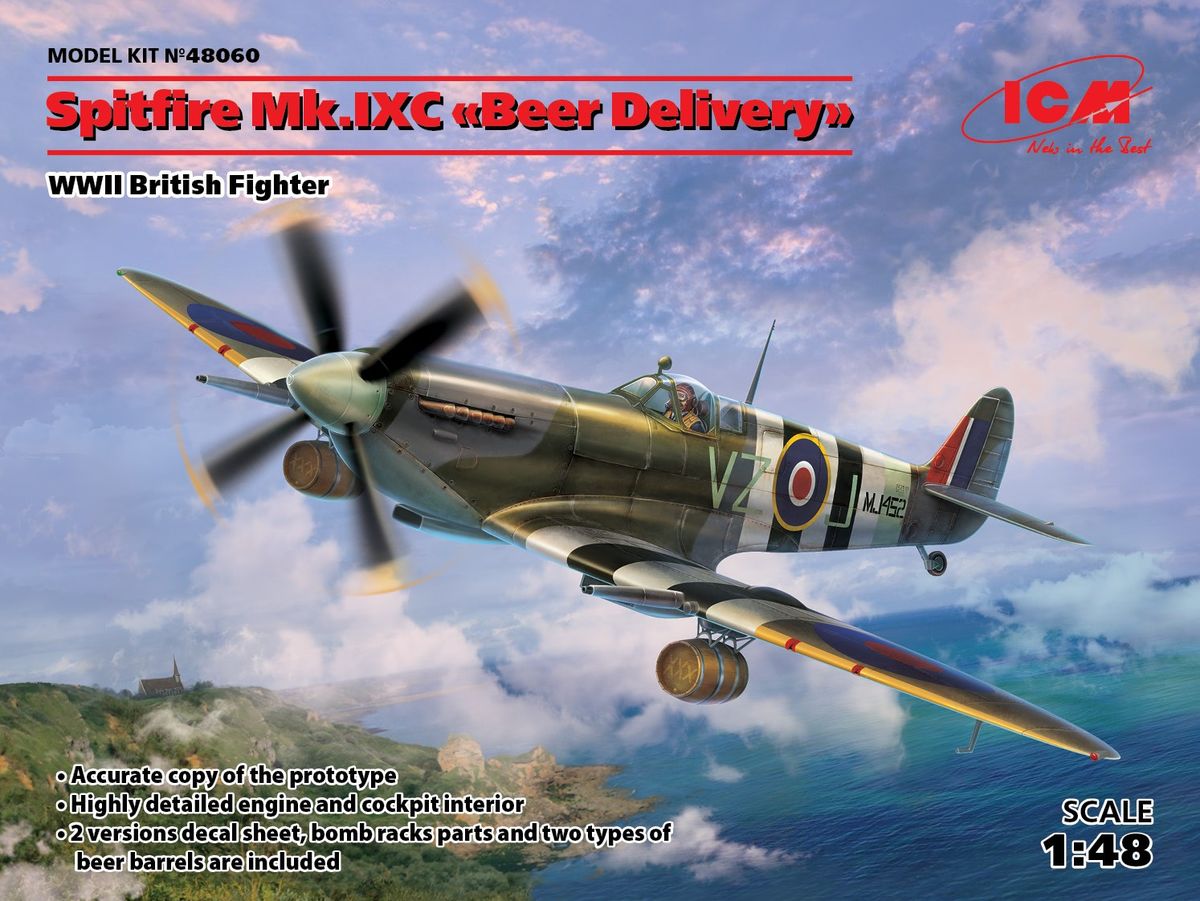 Icm icm48066 spitfire lf ixe wwii soviet air force fighter 1/48 