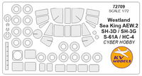 Westland Sea King AEW.2 / HC-4 / SH-3D / SH-3G / S-61A (Cyber HOBBY) + wheels masks