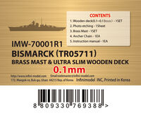 German Battleship Bismarck - Wooden Deck Set (for Trumpeter 05711 kit) - Image 1