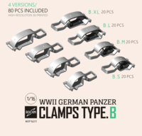 WWII German Panzer Clamps Type.B (4 Versions/80 PCS)