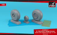 B-17B/C/D/E/F Flying Fortress wheels w/ weighted tyres type "a" (GY) & PE hubcaps