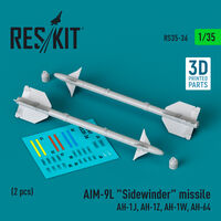 AIM-9L Sidewinder Missile (AH-1J, AH-1Z, AH-1W, AH-64) (2pcs) (3D Printed) - Image 1