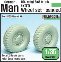 German Man milgl Truck Extra 2ea Sagged Wheel set (for Revell Man 10t 1/35) - Image 1