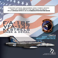 Fighter Attack Squadron One Three Seven VFA-137 Kestrels F/A-18E CVN 72 2012 Mask & Decal (For Academy) - Image 1