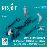 Driver & Airmen (1960+) (3pcs) (MJ-4 Jammer (MHU-83 B/E) Early Lift Truck For RSK72-0006 & For RSK72-0007) (Scene 2) (3D Printed)