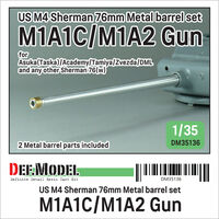 US M4 Sherman 76mm Metal Barrel Set - M1A1C/M1A2 Gun (For Asuka(Taska)/Academy/Tamiya/Zvezda/DML) - Image 1
