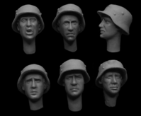 German WW2 Helmet Heads - Image 1