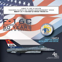 USAF F-16C 416FLTS Maiden Flight 50 Years Anniversary 2024, Mask & Decals (For Kinetic K48102)