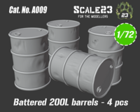 Battered barrels 200L - 4 pcs - Image 1