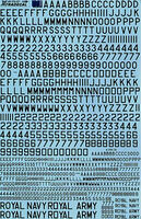 8 and 4 RAF and Royal Navy Serial Letters and Numbers - black