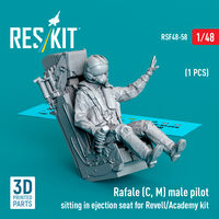 Rafale (C, M) Male Pilot Sitting In Ejection Seat For Revell/Academy Kit (1pc) (3D Printed) - Image 1