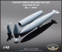 AERO-1D 300gal fuel tank with two fin tail 3D-Printed (2 pcs)