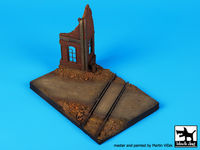 Ruined house with railway crossing base