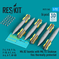 Mk.82 Bombs With Mk.15 Snakeye Fins Thermally Protected (6 pcs) (F-4, F-8, F-14, F-18, A-1, A-4, A-6, A-7, AV-8B) - Image 1