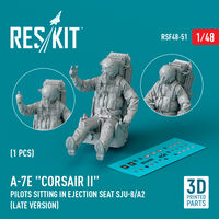 A-7E Corsair II Pilot Sitting In Ejection Seat SJU-8/A2  (Late Version) (3D Printed) (1pc)