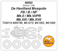 De Havilland Mosquito NF Mk.II / NF Mk.XIII/XVII / FB Mk.VI/NF Mk.II / B Mk.IV/PR Mk.IV (TAMIYA #89786, #61075, #61062, #61066) + wheels masks - Image 1