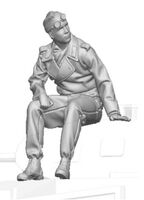 German Tank Crewman Sitting - Designed For PzKpfw II (1 Figure, 3D Printed)
