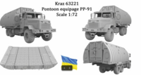 Ukrainian KrAZ 63221 Ponton Equipage 99-91 Mobile Pontoon Bridge