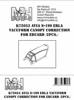 Avia S-199 Erla vacuform canopy correction set for Eduard closed version 2pcs.