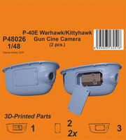 P-40E Warhawk/Kittyhawk Gun Cine Camera (2pcs) (For Eduard)
