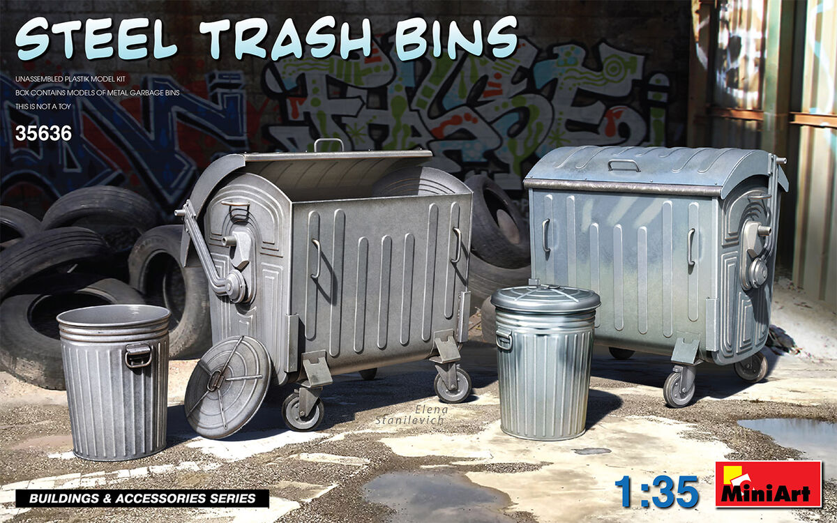 Miniart 1/35 Steel Trash Bins