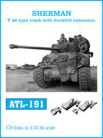 Tracks for Sherman T-48 type track with duckbill extension.