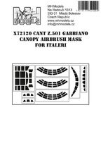 CANT Z.501 Gabbiano canopy airbrush mask for Italeri