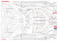 McDonnell Douglas F-4 B / J / N Phantom - Technical data stencils. USN and USMC aircraft, High Visibility paint scheme - Image 1