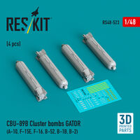 CBU-89B Cluster Bombs GATOR (4pcs) (A-10, F-15E, F-16, B-52, B-1B, B-2) (3D Printed)