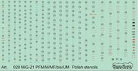 MiG-21PFM/M/MF/bis Polish stencils - Image 1