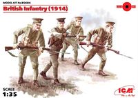 ICM British Infantry Mit Gasmasken 1917 - 4 Figuren Set Für Modellbau