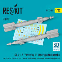 GBU-12 Paveway II Laser Guided Bombs (2pcs) (F-4, F-5, A-10, F-16, F-15, F-111, Harrier, Rafale, Mirage 2000, Gripen, Tornado, Eurofighter, Kfir) - Image 1