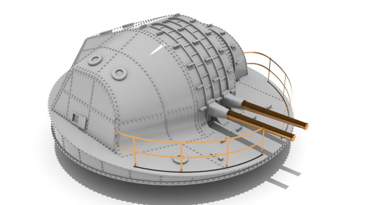 Yamato type 89 turret with 127mm guns x6 L'Arsenal 2.0 -AC20013 Yamato type 89 turret with 127mm guns x6 L'Arsenal 2.0 -AC20013