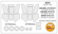 AH-64D LONGBOW / AH-64A APACHE / AH-64 APACHE (ACADEMY / MODELIST) - Double sided masks + wheels masks