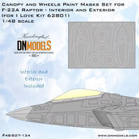 Canopy And Wheels Paint Masks Set For F-22A Raptor - Interior And Exterior (For I Love Kit 62801)