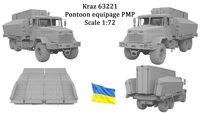 Ukrainian KrAZ 63221 Pontoon equipage PMP Ramp